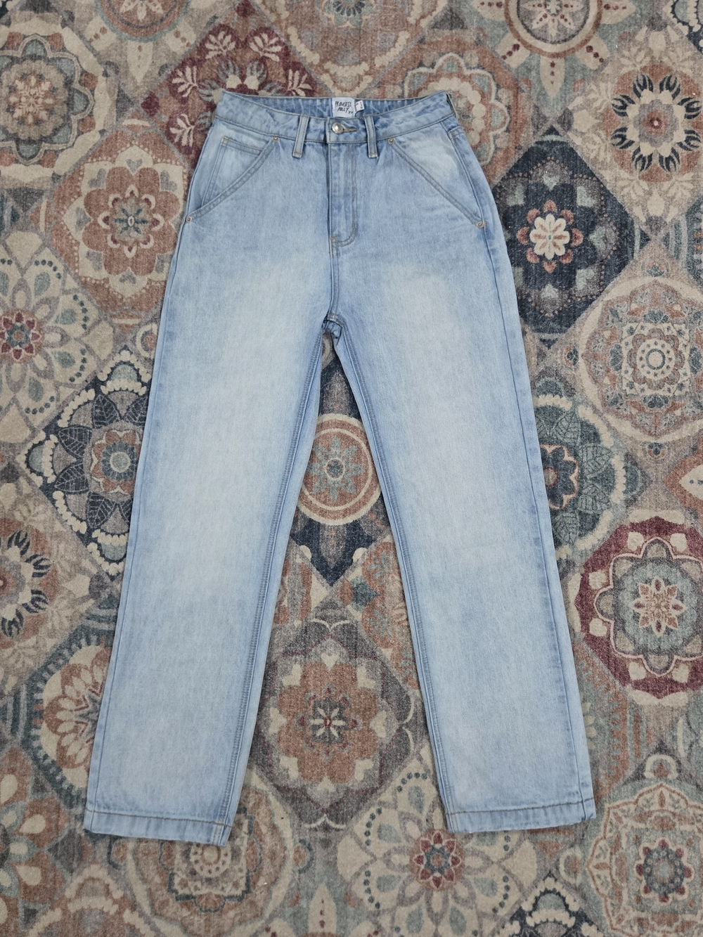 Princess Polly Light Wash Carpenter Y2k Streetwear Straight Jeans